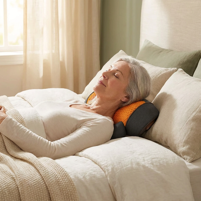 Gentle cradle for your neck's natural curve — perfect for winding down in bed