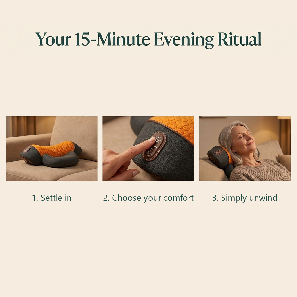 Your 15-minute evening ritual — settle in, choose your comfort, simply unwind